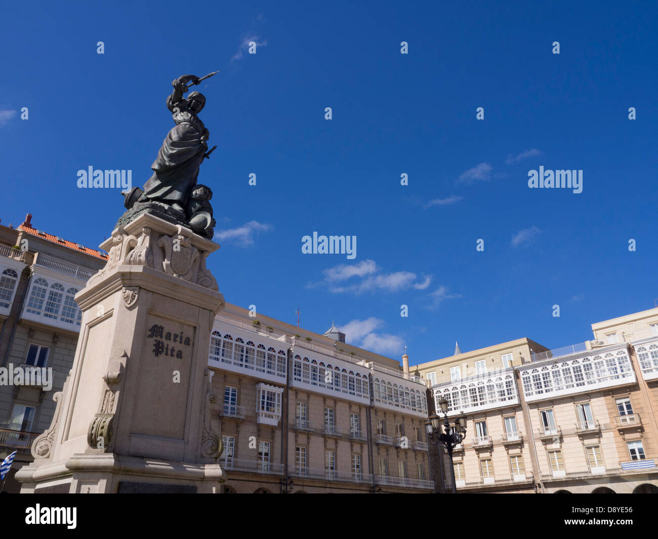 Maria Pita-Statue auf der Plaza de María Pita, La Coruña, Galicien, Spanien, Europa Stockfoto