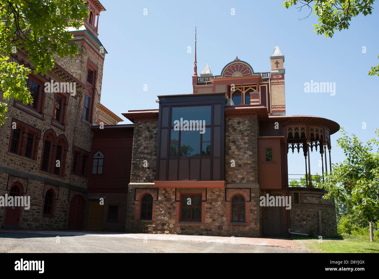 Frederic Church, Hudson, New York Künstler, baute seine Villa Olana im Stil von Persien und dem Nahen Osten. Rückseite des Hauses. Stockfoto