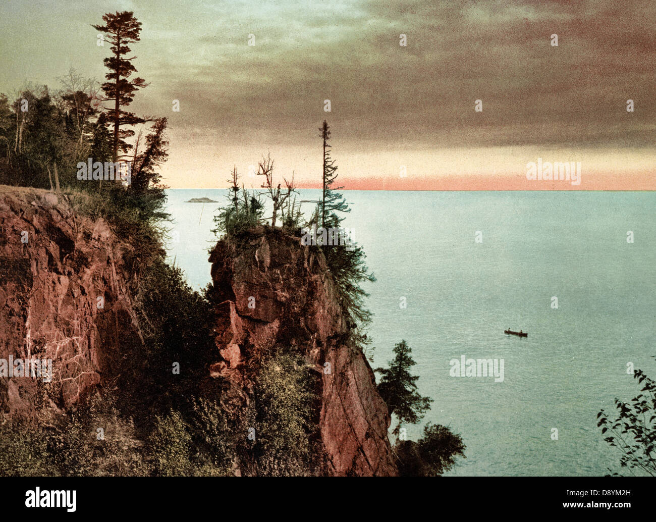 Kanzel Rock, Presque Isle Park, Lake Superior, Michigan, ca. 1898 Stockfoto
