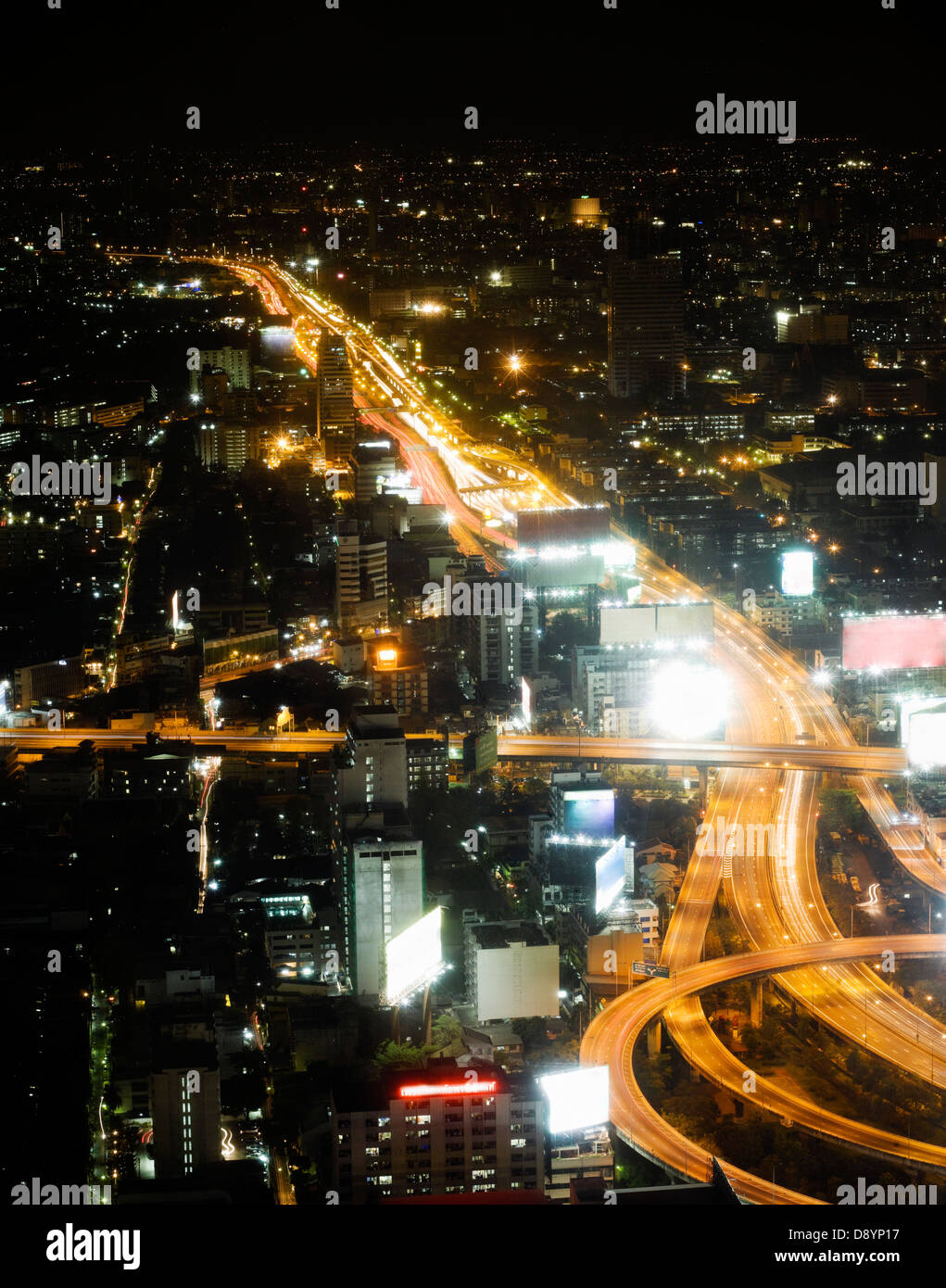 Luftaufnahme der Nacht Stadtbild Stockfoto