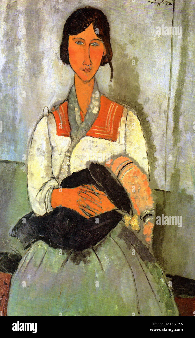 Amedeo Modiglian La Gitane Avec un Enfant 1918 National-Galerie der Kunst - Washington Stockfoto