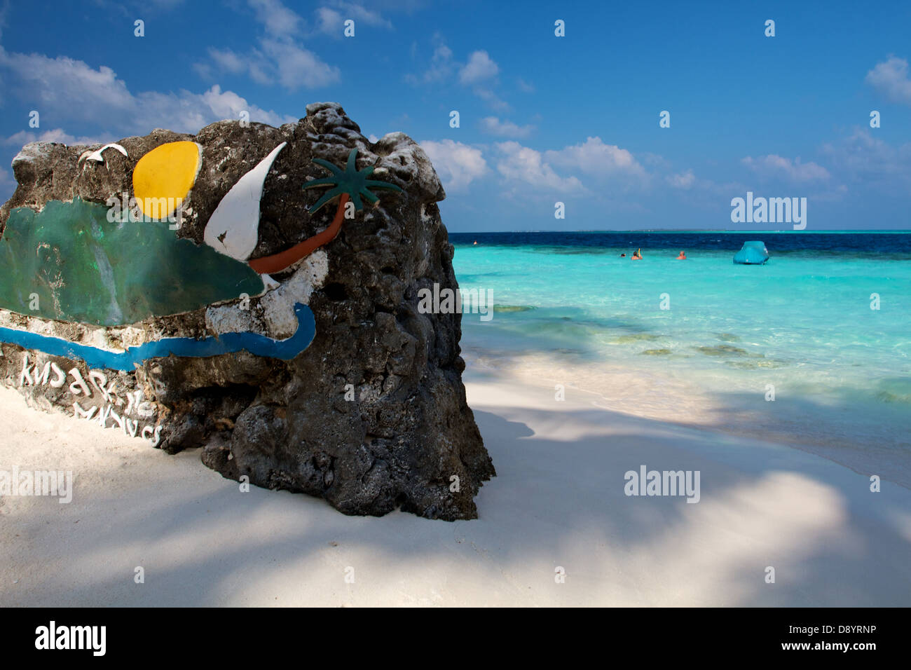 Kuda Bandos Island auf den Malediven, die archetypische Wüsteninsel Stockfoto