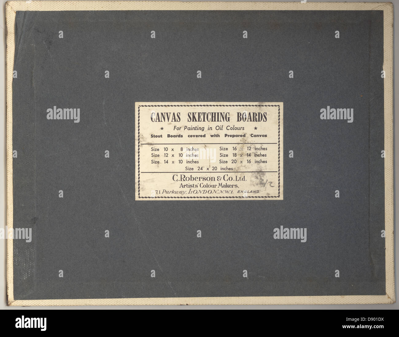 Rückseite des frühen 1900's British gefertigte Leinwand skizzieren Board, U.K Stockfoto