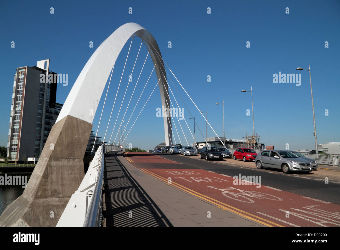 Clyde Arc, zuzukneifen Brücke, Glasgow, Scotland, UK Stockfoto