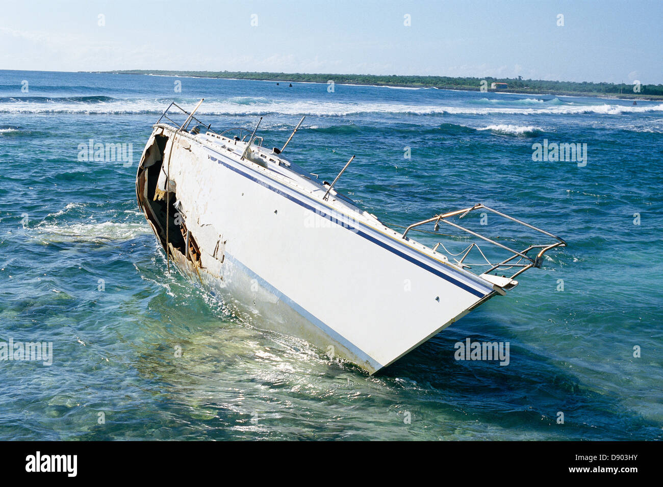 Eine zerbrochene Boot. Stockfoto