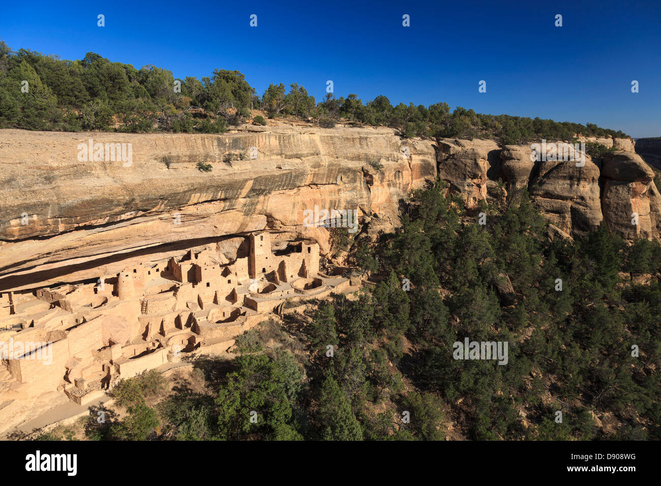 USA, Colorado, Mesa Verde Nationalpark (UNESCO Kulturerbe), Cliff Palace Wohnungen Stockfoto