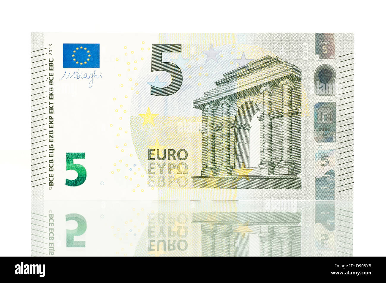 Neue fünf-Euro-Schein Stockfoto