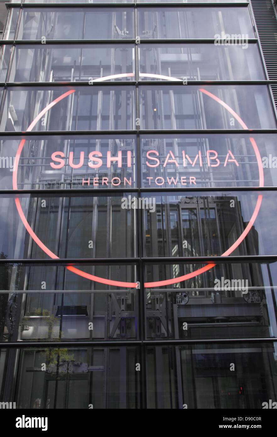 Sushi Samba Restaurant im Heron-Tower-London Stockfoto