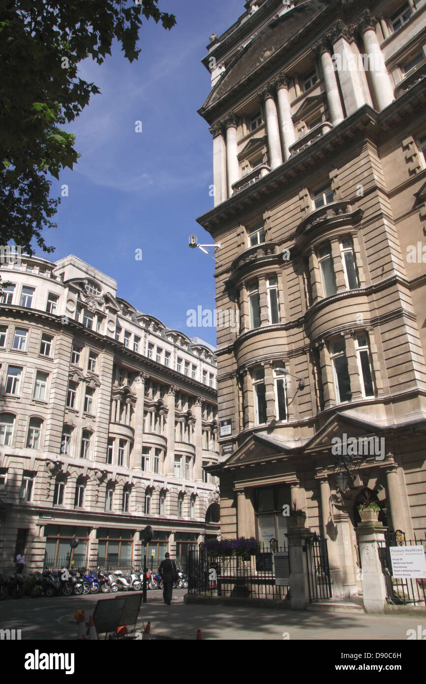 Gebäude am Finsbury Circus in London Stockfoto