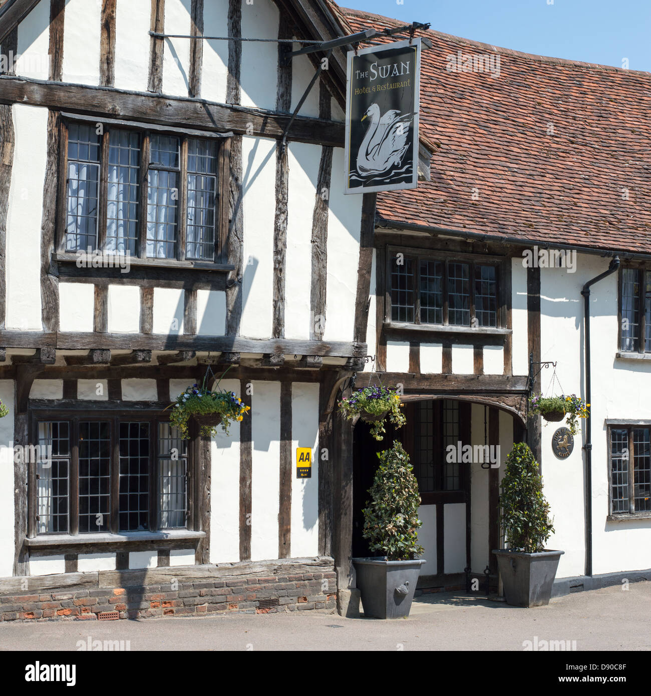 Großbritannien, England, Suffolk, Lavenham: das Fachwerk-Swan Hotel. Stockfoto