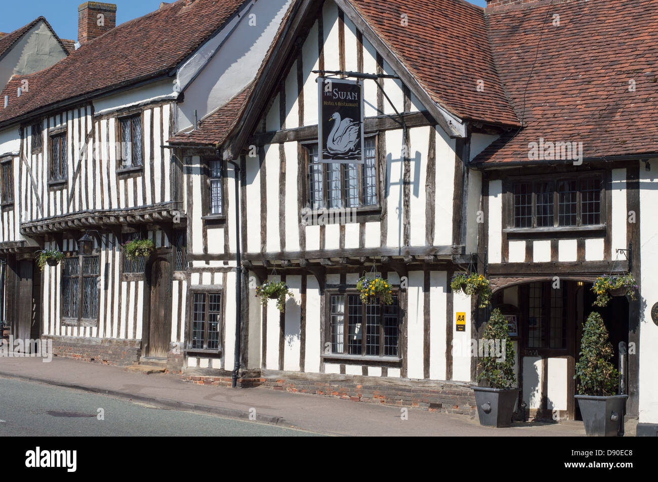 Großbritannien, England, Suffolk, Lavenham: das Fachwerk-Swan Hotel. Stockfoto
