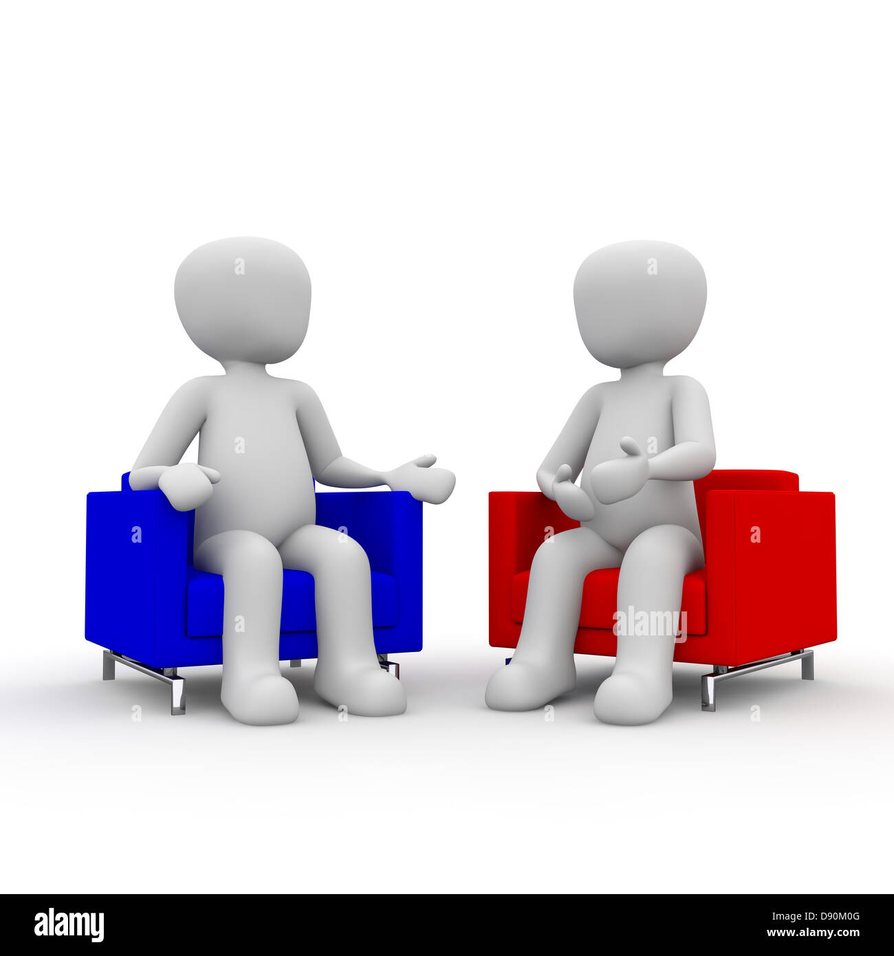 Zwei Menschen reden miteinander über ein interessantes Thema. Stockfoto