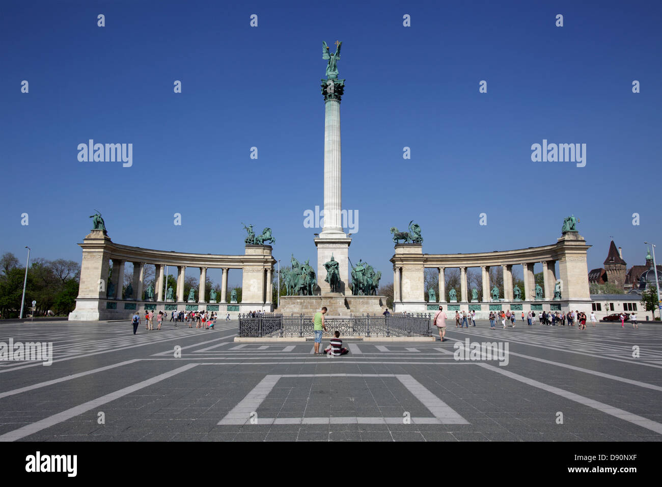 Heldenplatz und Millennium Memorial Denkmal, Budapest, Ungarn Stockfoto