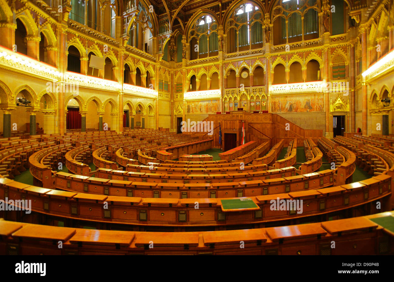 Hungary Budapest Pest Parliament Inside Stockfotos ...