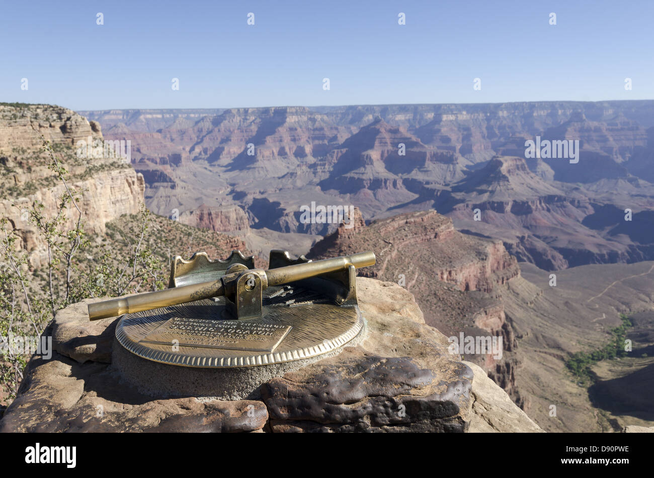 Malerische Locator am Rand des Grand Canyon. Stockfoto