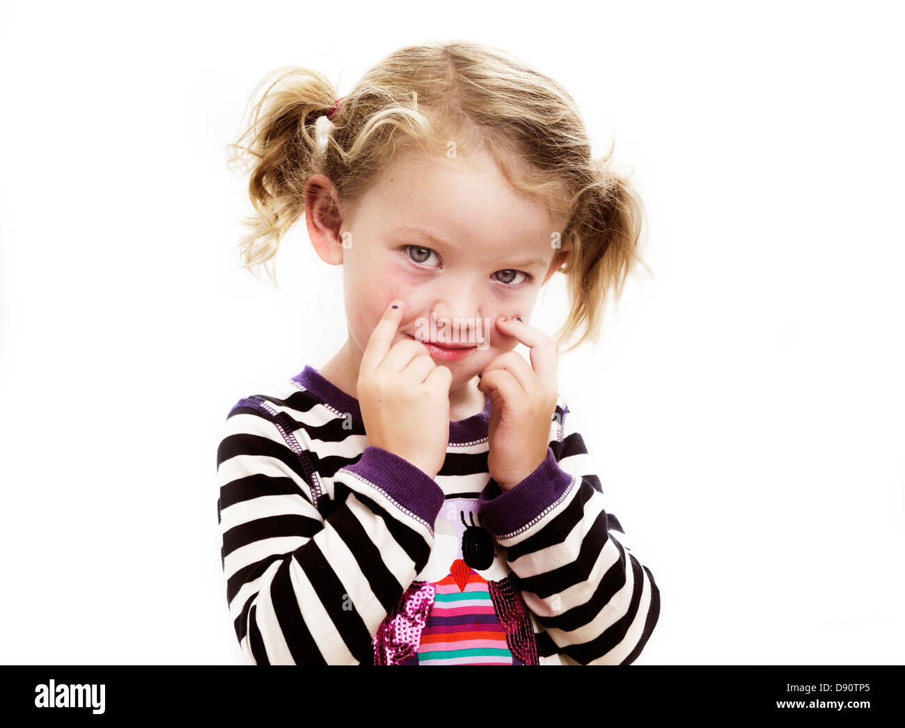 Porträt von lächelndes Mädchen, Studio gedreht Stockfoto