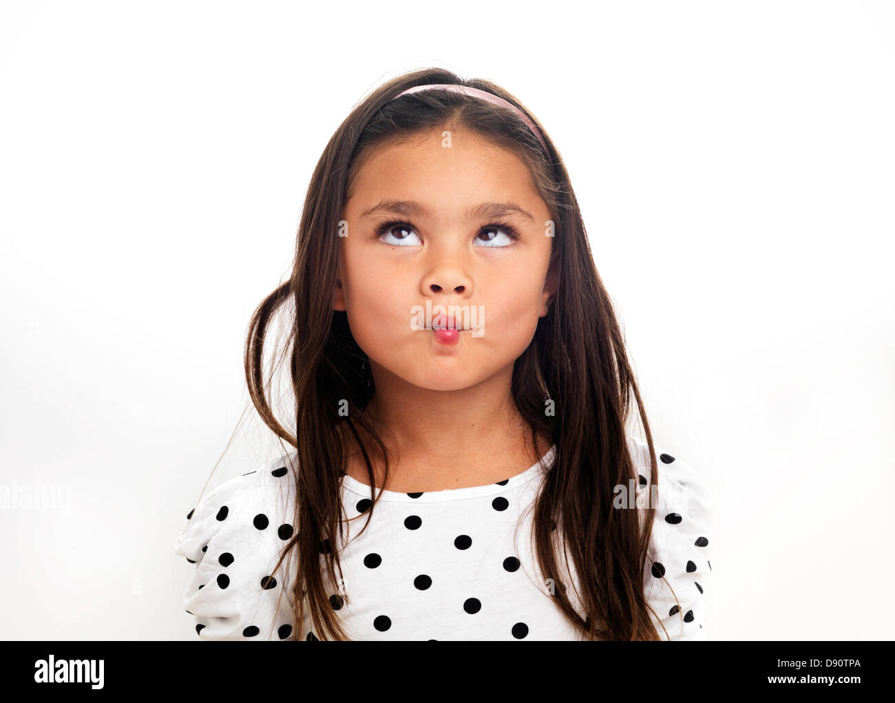 Porträt von Mädchen, Gesicht, Studio gedreht Stockfoto
