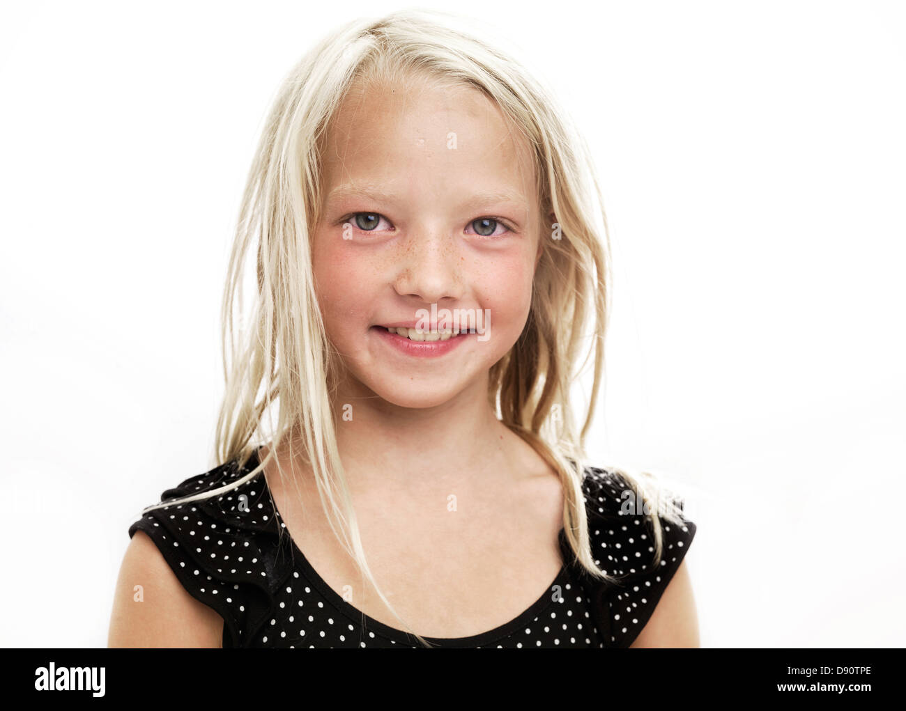 Porträt von lächelndes Mädchen, Studio gedreht Stockfoto