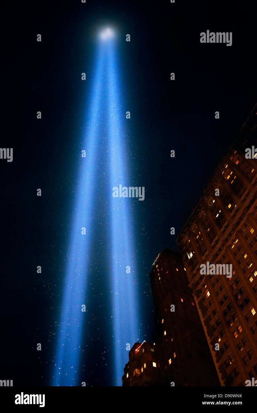 Leichte World Trade Center Memorial Stockfoto