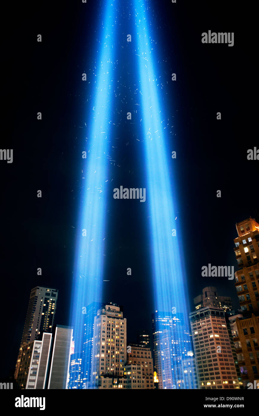 Leichte World Trade Center Memorial Stockfoto