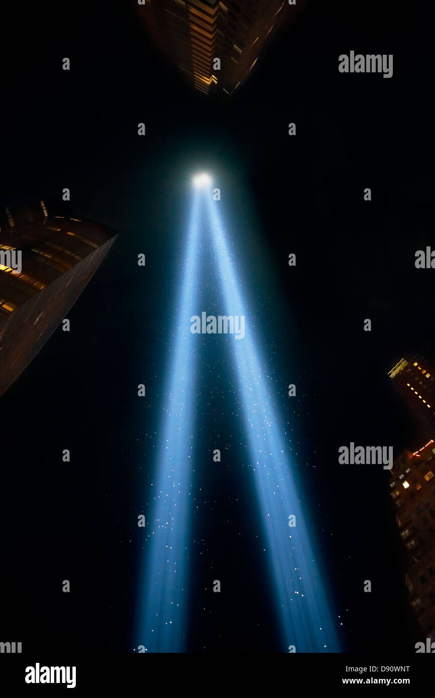 Leichte World Trade Center Memorial Stockfoto