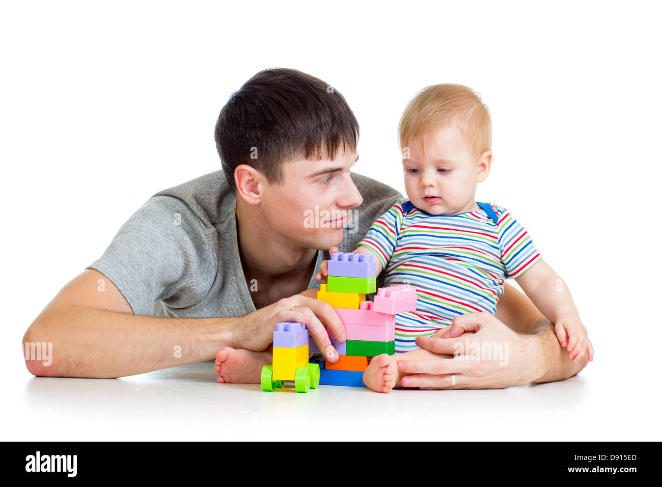 Vater mit Sohn Baby spielen zusammen Stockfoto