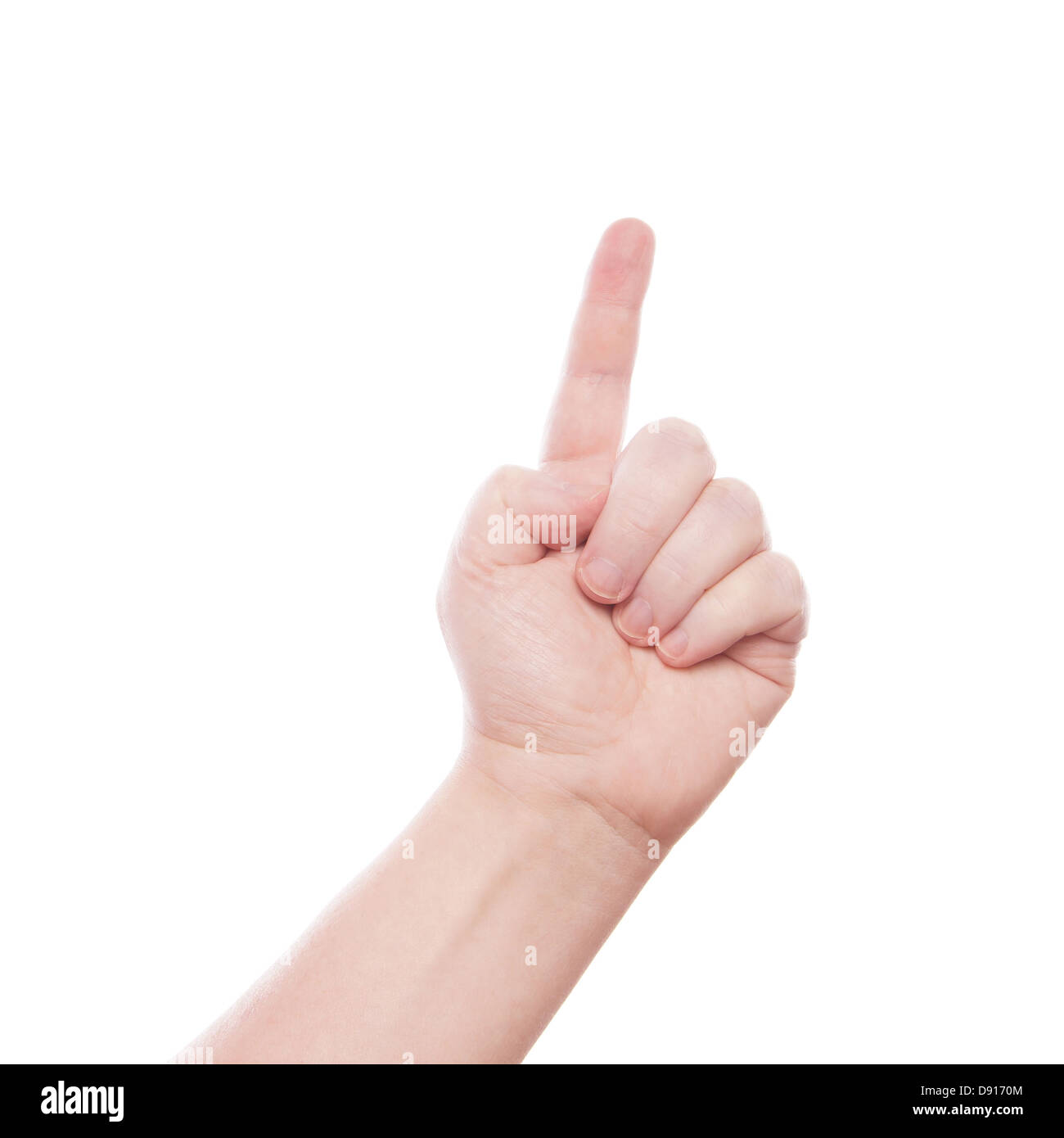Zeichen einer Hand Stockfoto