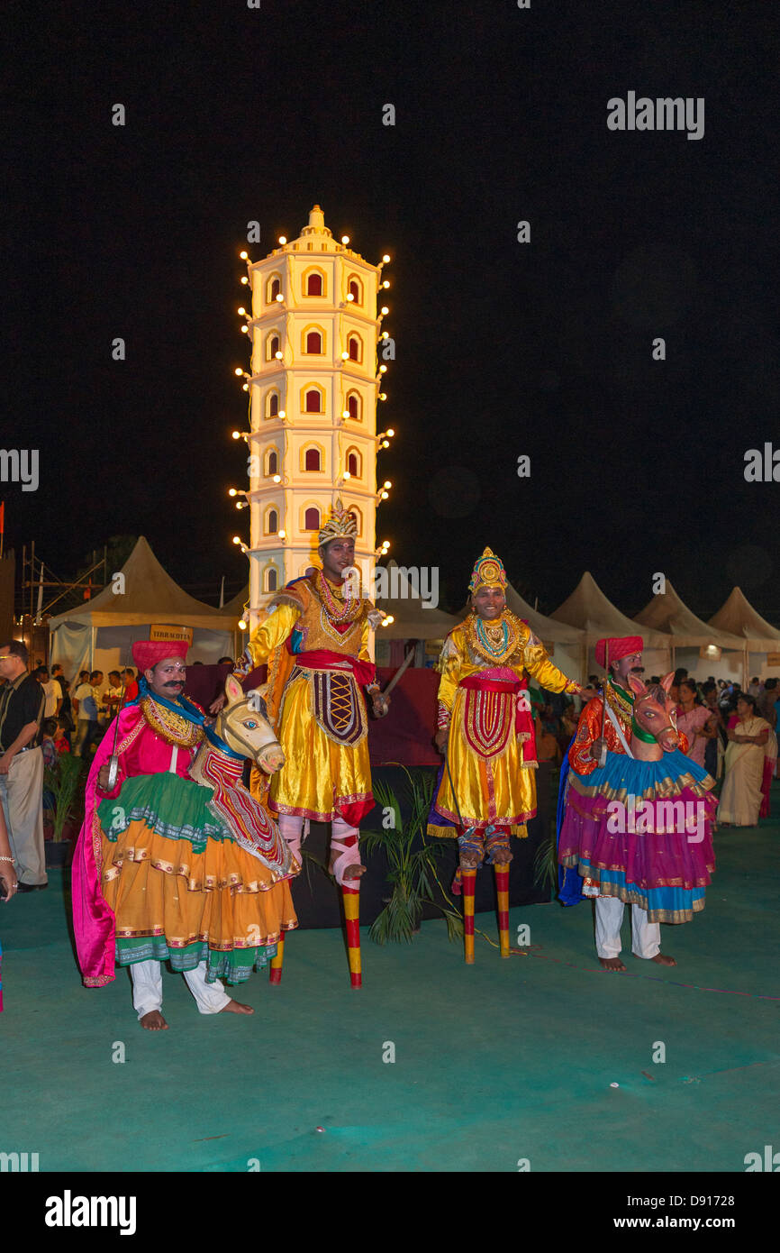 Eine vier-Tage-Erbe-Festival wurde in der Nähe Saligaos Mae de Deus Kirche in Goa gefeiert. Stockfoto