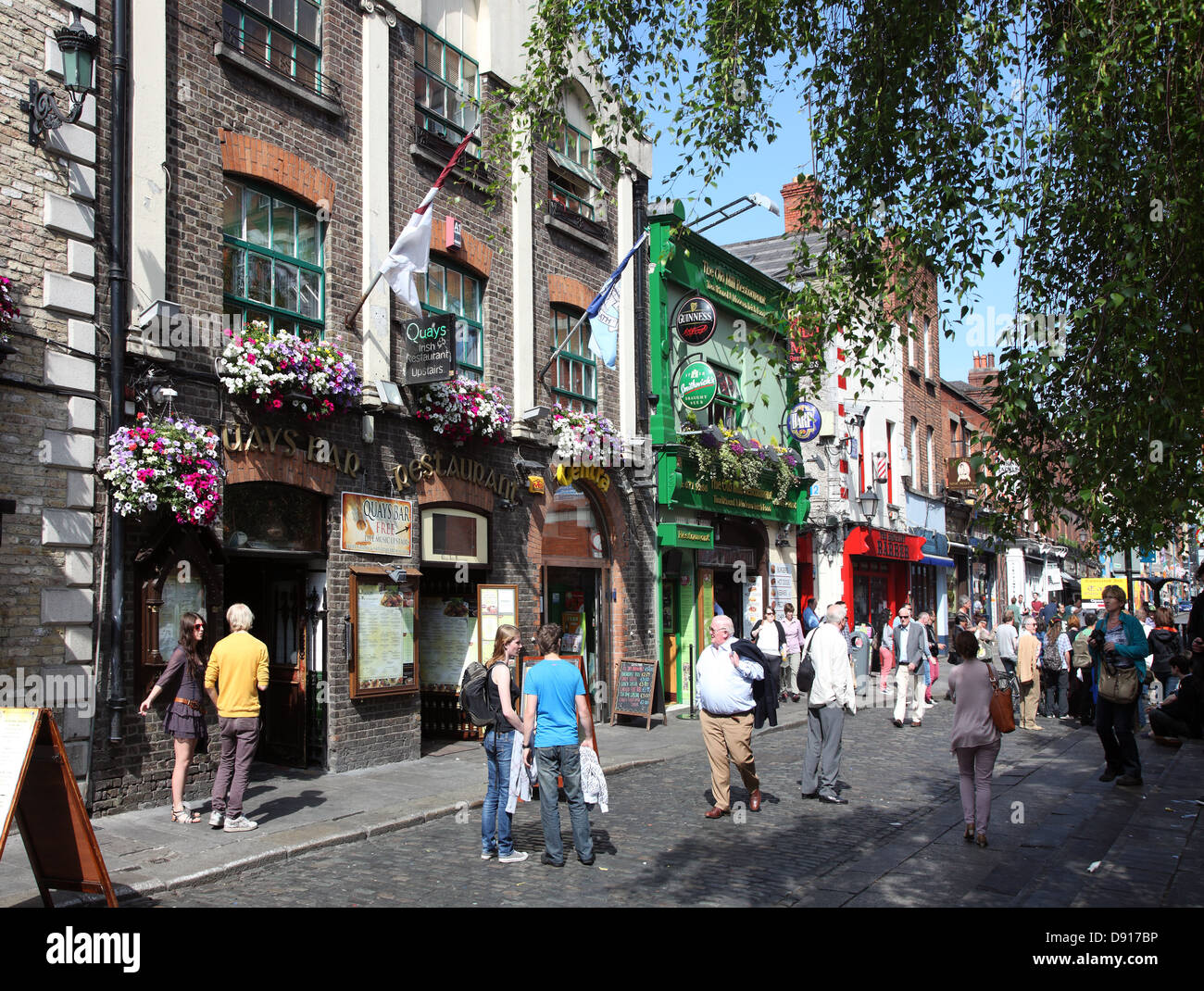 Sommer Tag in Temple Bar, Dublin Rive Gauche Viertel, Irland Stockfoto