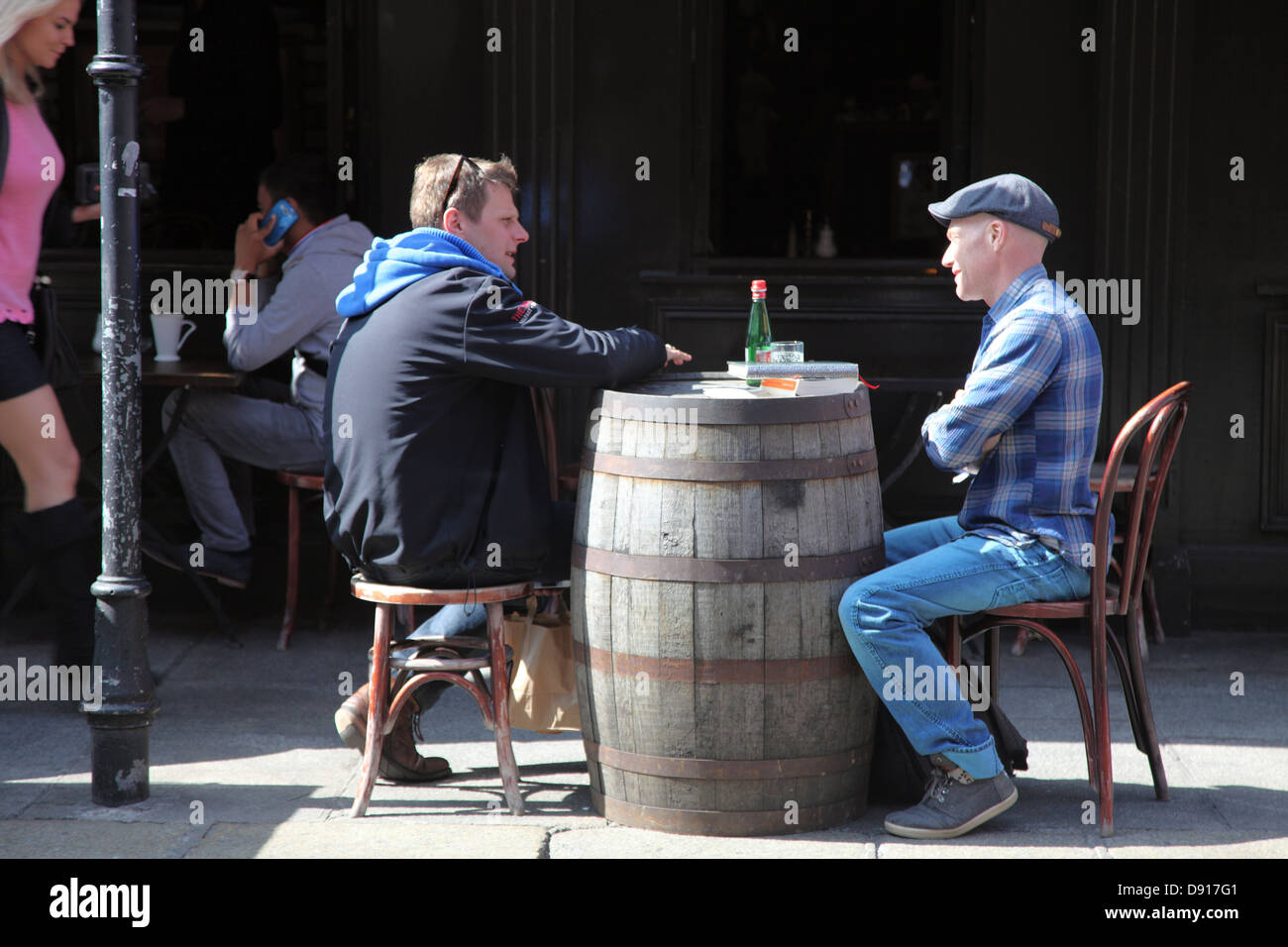 Sommertag in Temple Bar, Dublin Rive Gauche Quartal Stockfoto