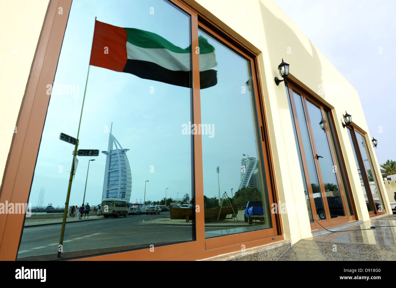 Luxushotel Burj Al Arab, Dubai, Vereinigte Arabische Emirate. Stockfoto