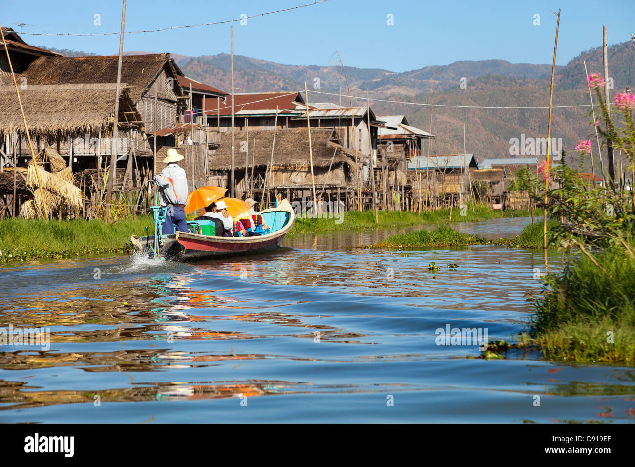 Täglichen Transport am Inle See, Myanmar 3 Stockfoto