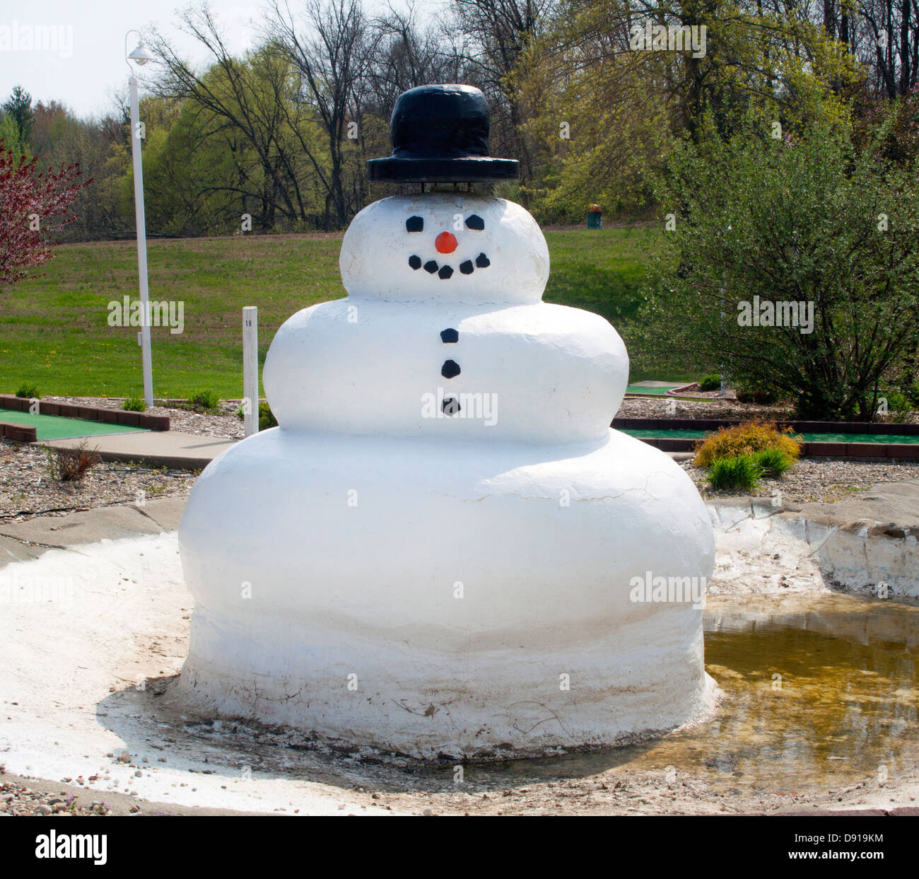 Frosty der Schneemann in Santa Claus Indiana Stockfoto
