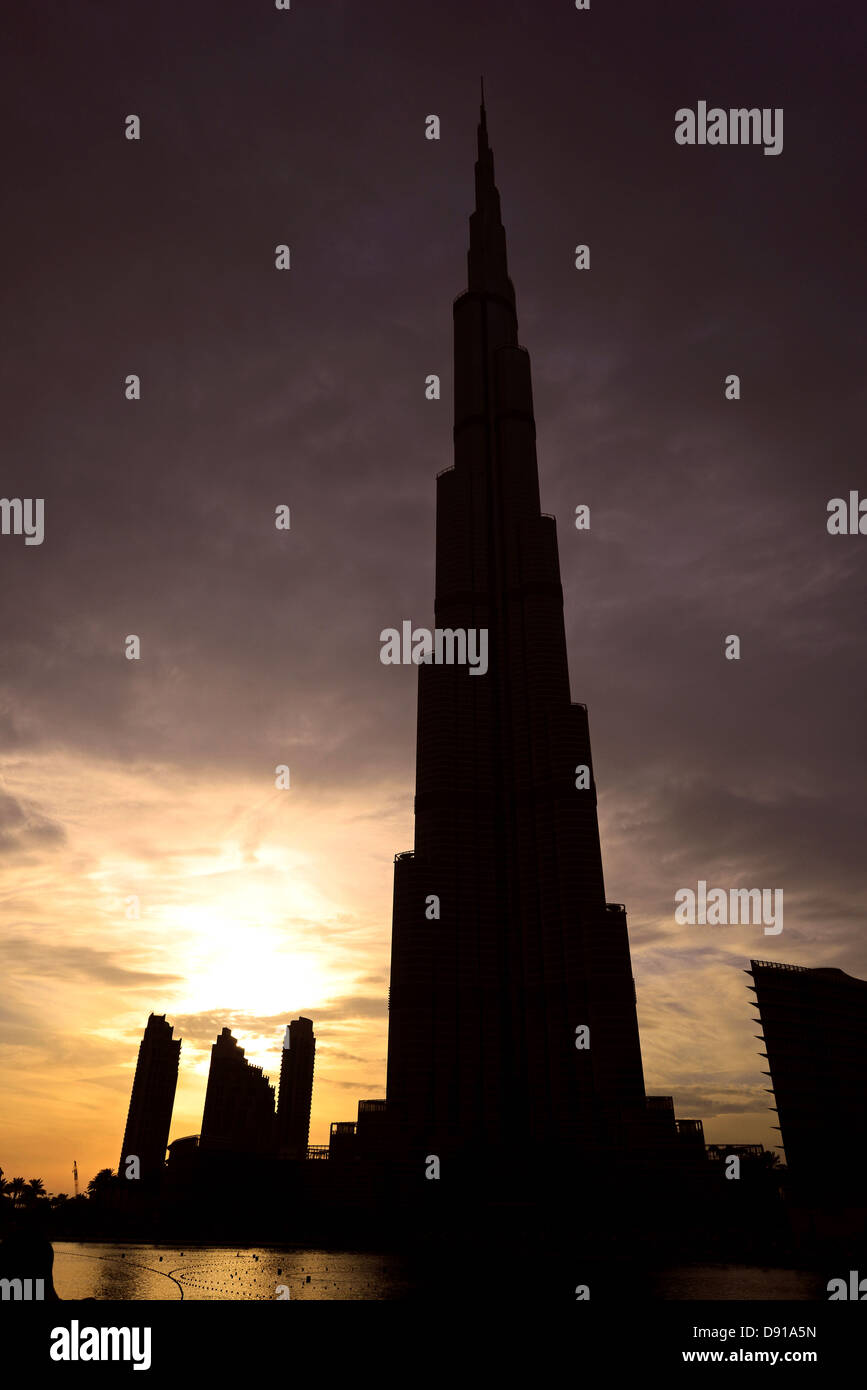 Wolkenkratzer Burj Khalifa, der Wolkenkratzer Burj Khalifa, Dubai, Vereinigte Arabische Emirate Arabische Mitte außen Stockfoto