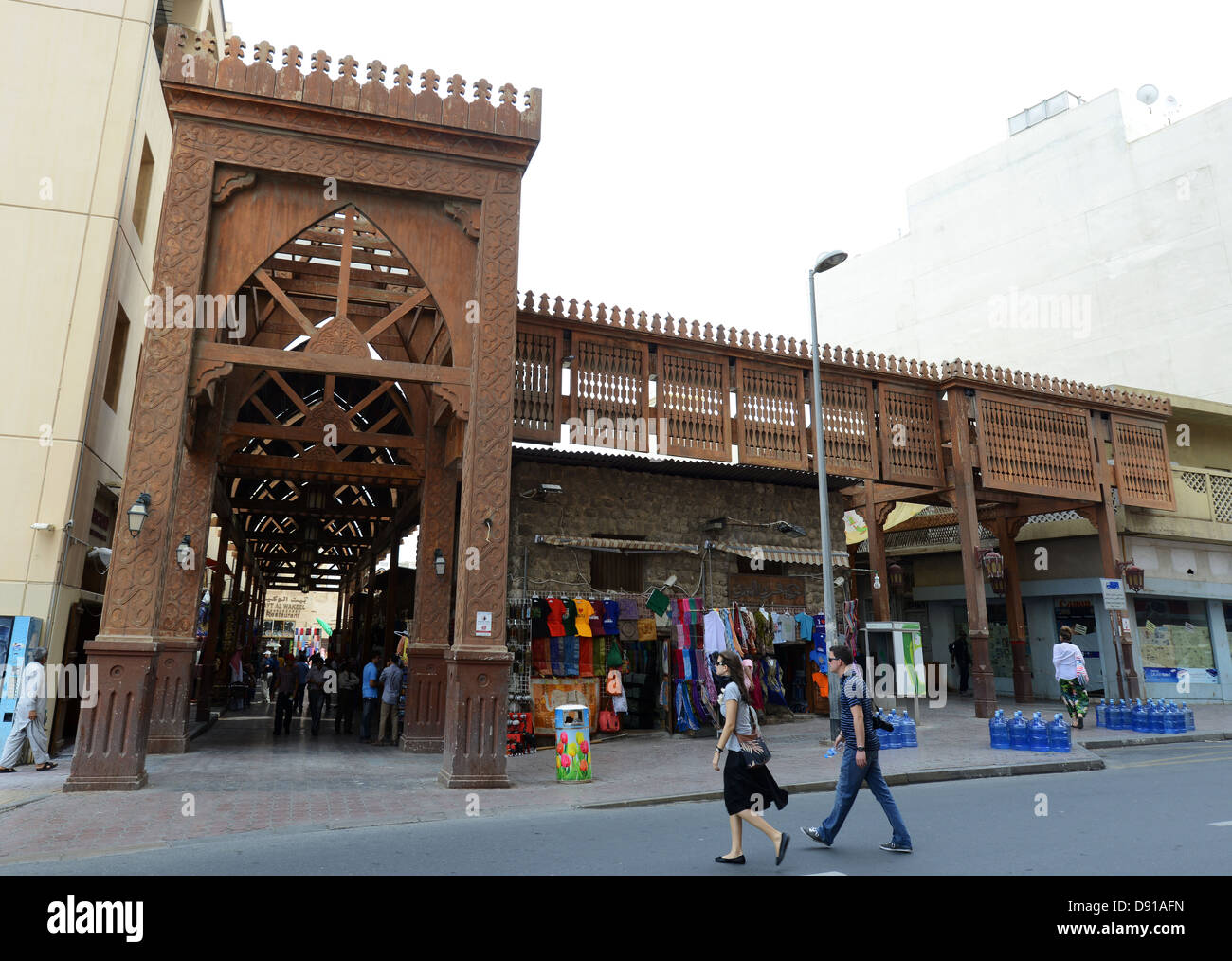 Bur Dubai Textile Souk, Dubai, Vereinigte Arabische Emirate Stockfoto