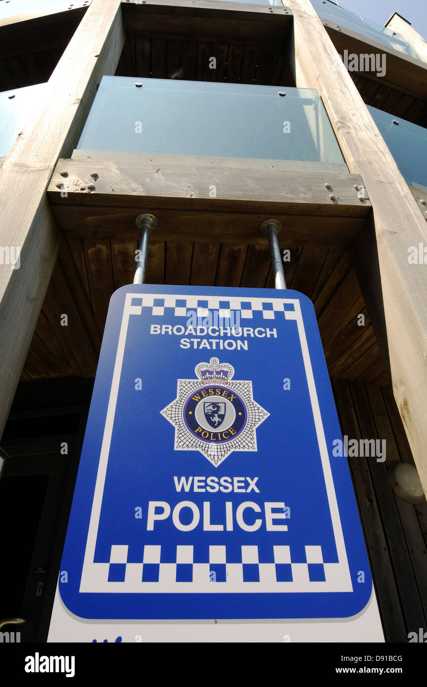 Broadchurch Polizei-Station, West Bay, Dorset, Broadchurch Polizeistation aus der tv-Serie, Großbritannien, UK Stockfoto