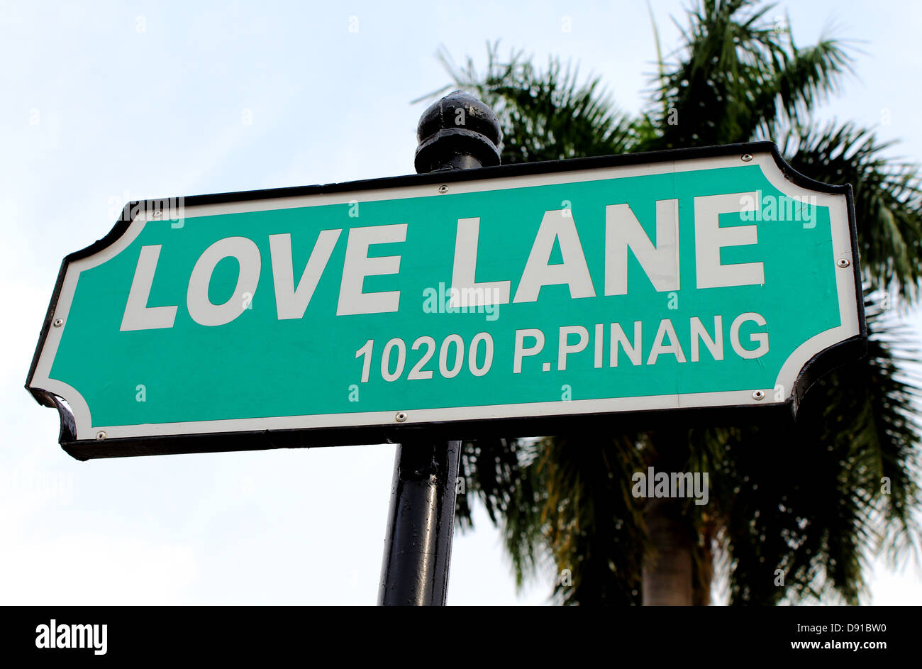 Liebe Spur Zeichen, Pinang, Malaysia Stockfoto