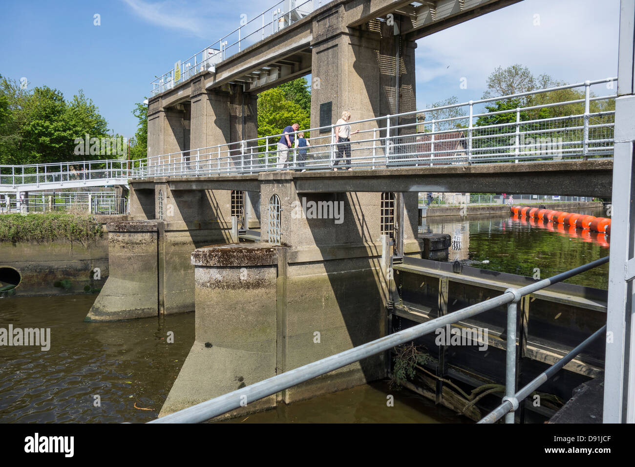 Allington Schleuse Lock Fluss Medway Maidstone Kent Stockfoto