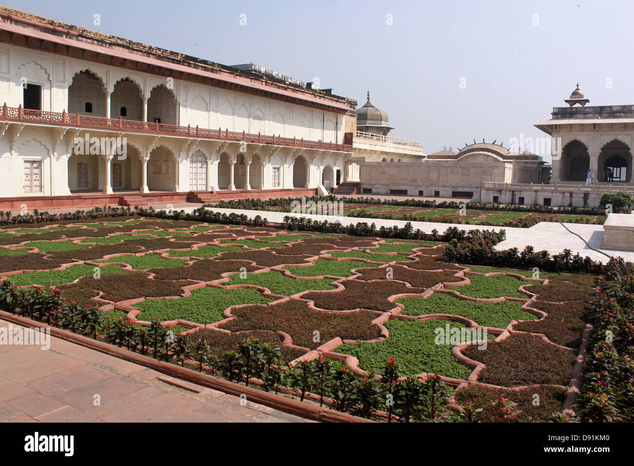 Hofgarten gemacht von Shah Jahan in Agra Fort, UNESCO World Heritage Site Agra, Uttar Pradesh, Indien Stockfoto