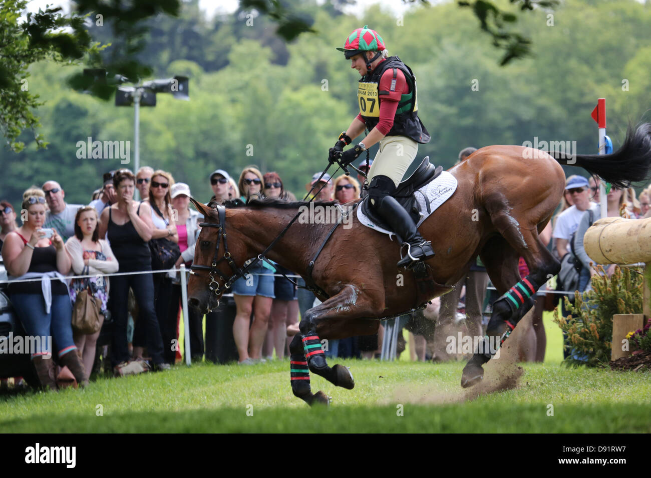 Leeds Braham UK. 8. Juni 2013. Massen auf während der Langlauf-Veranstaltung bei den 40. Braham Horse Trials ansehen. Bildnachweis: S D Schofield/Alamy Live-Nachrichten Stockfoto