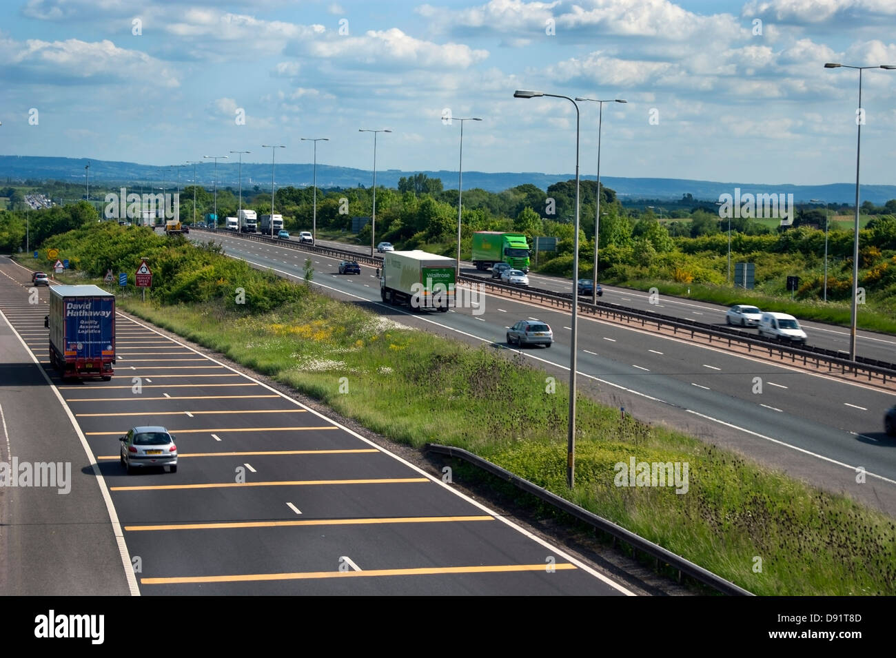 Autobahnausfahrt Stockfoto