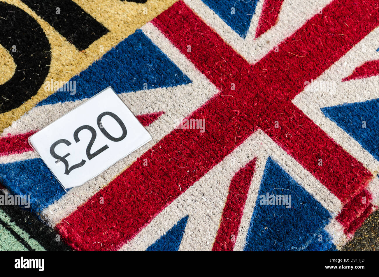 Union Jack-Fußmatte. London, England. Stockfoto