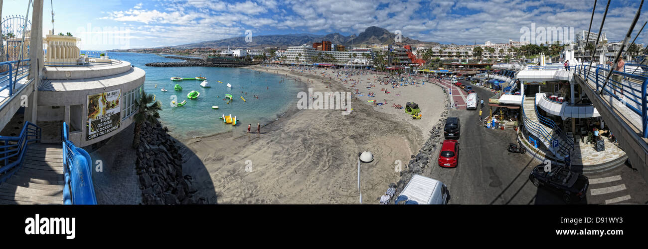 Panorama von La Pinta Strand Adeje Süd Teneriffa Kanaren Spanien Stockfoto