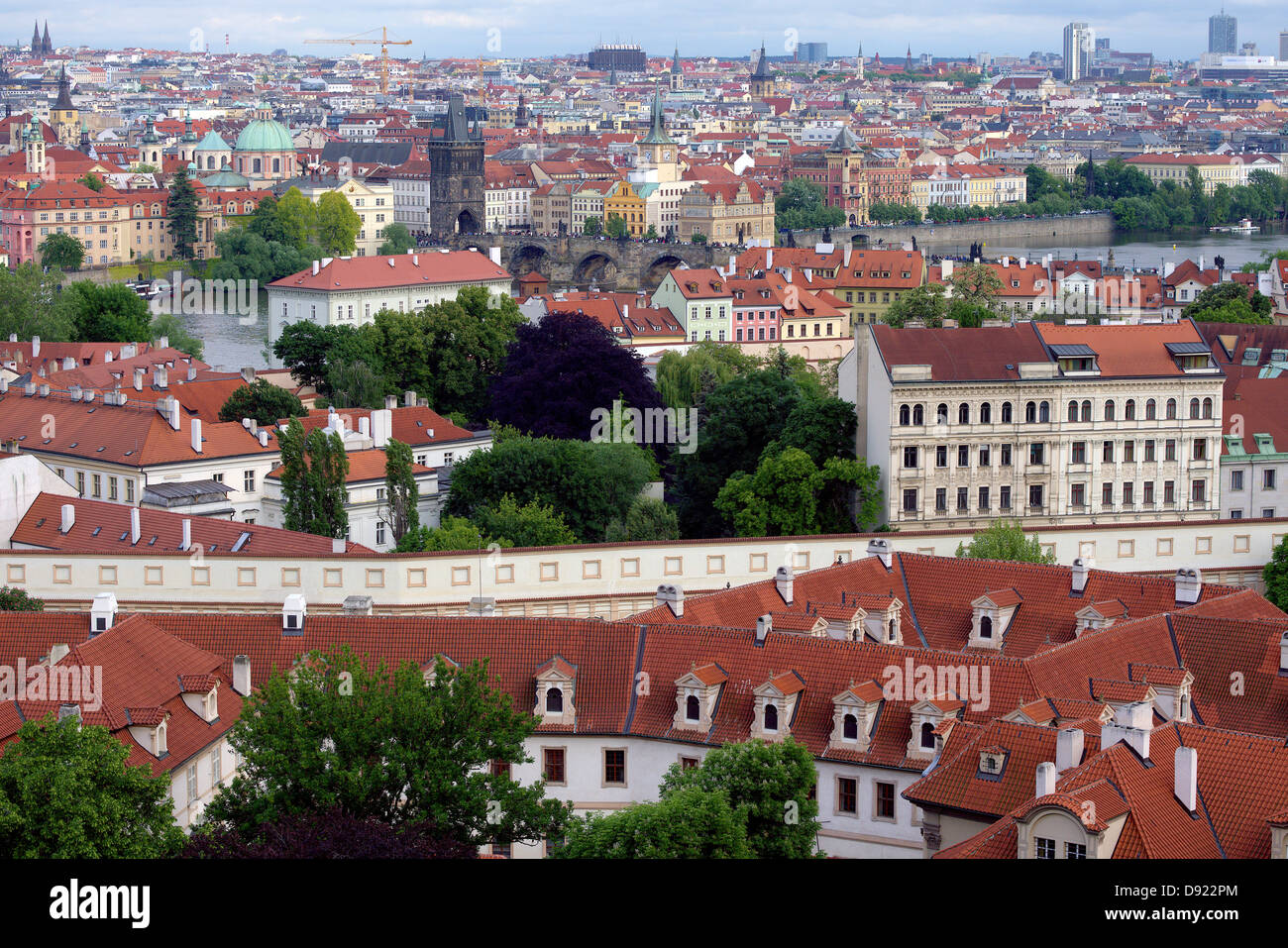 Luftaufnahme von Burg Hradschin in Prag Stockfoto