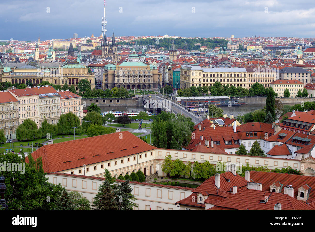 Luftaufnahme von Burg Hradschin in Prag Stockfoto