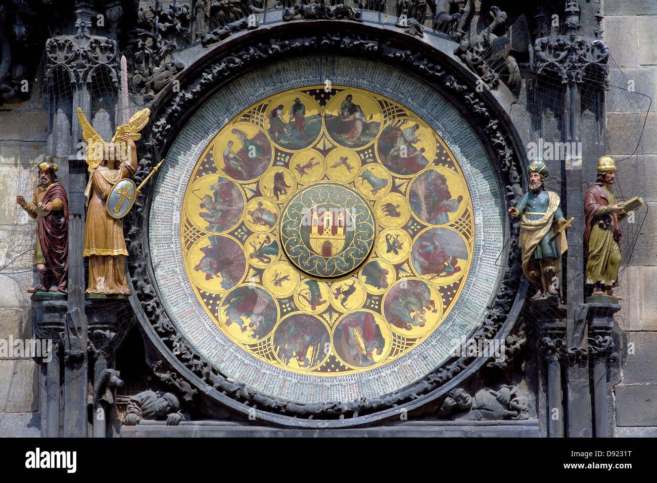 Gotische astronomische Uhr Altstadt von Prag Tschechische Republik Stockfoto