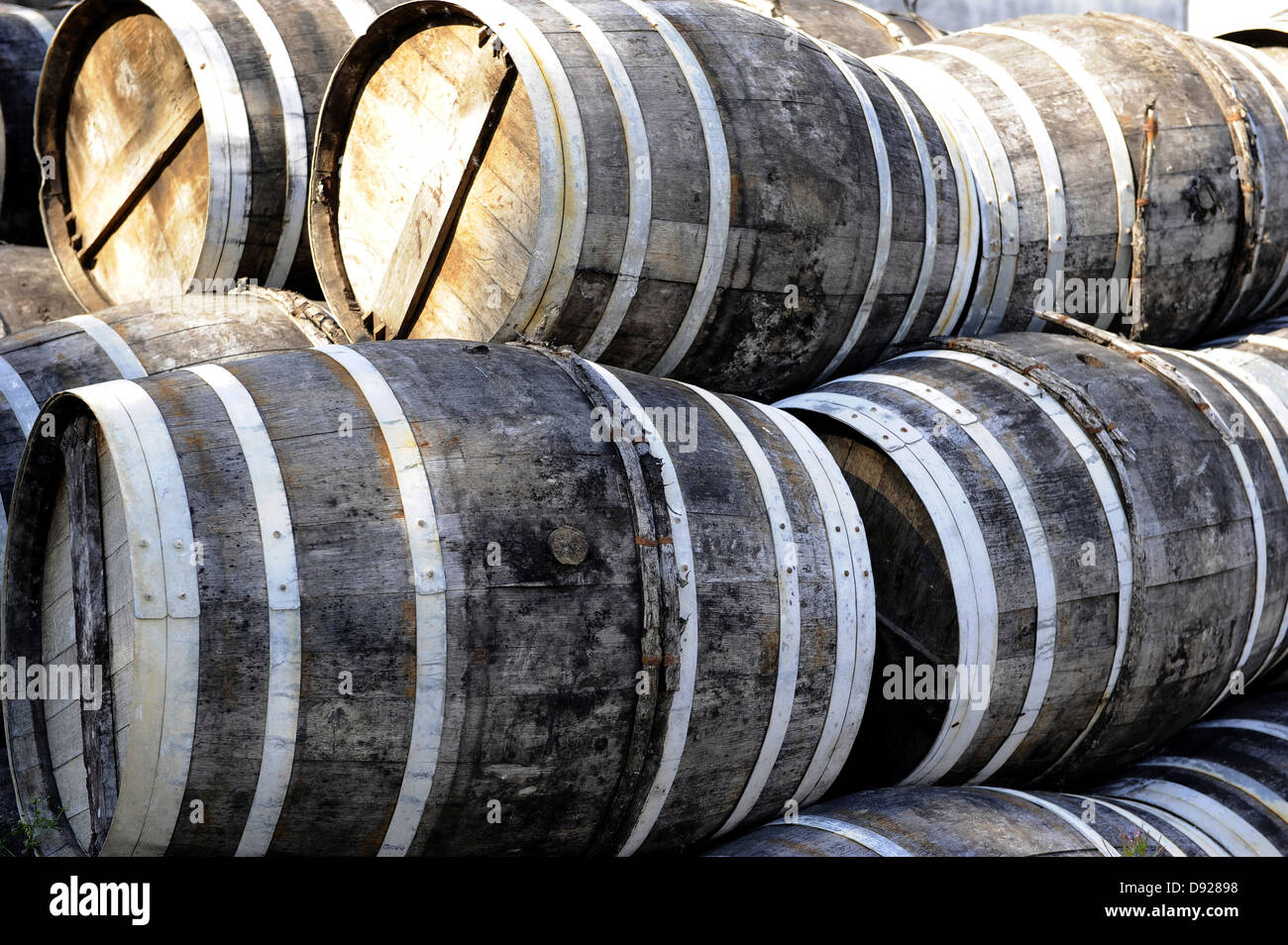 Fässer, Speyside Cooperage, Speyside, Craigellachie, Moray, Schottland, Großbritannien Stockfoto