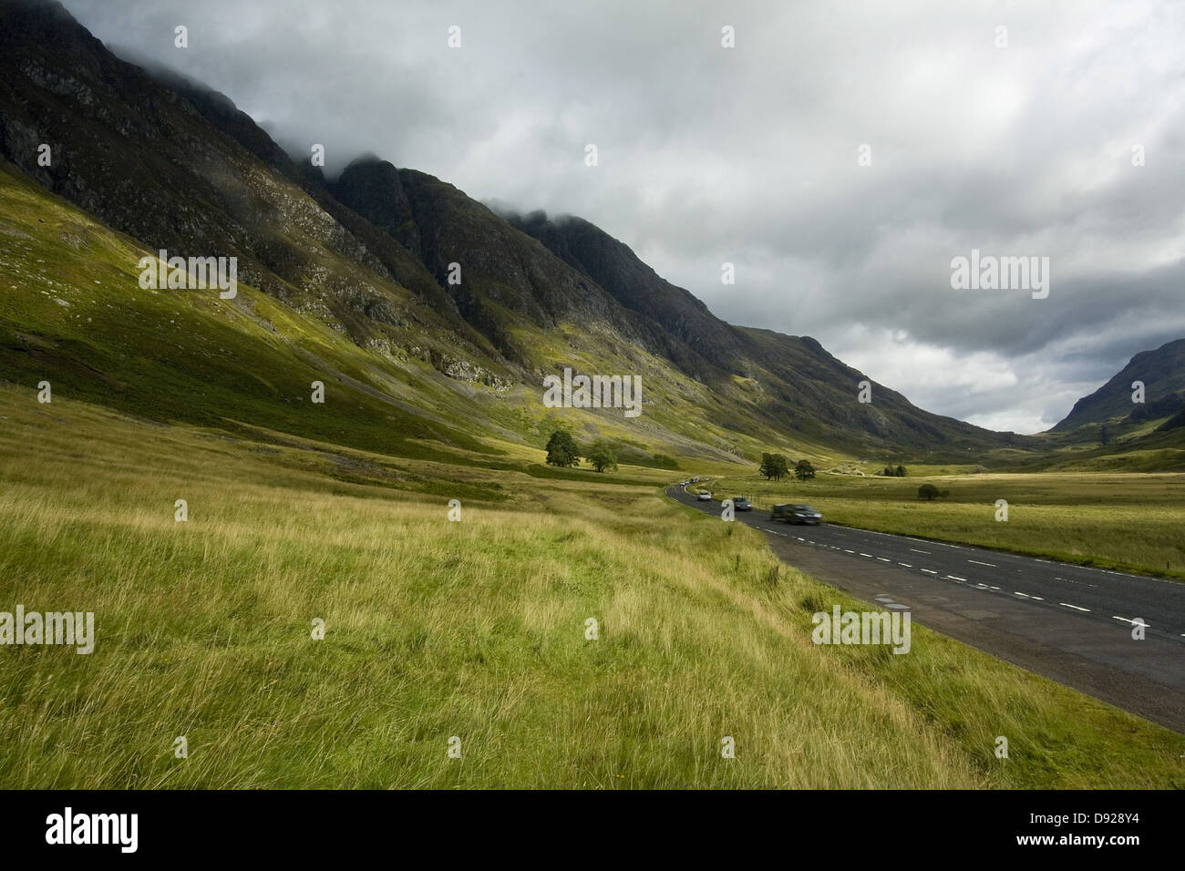 Der A82 geht durch Glen Coe in den schottischen highlands Stockfoto