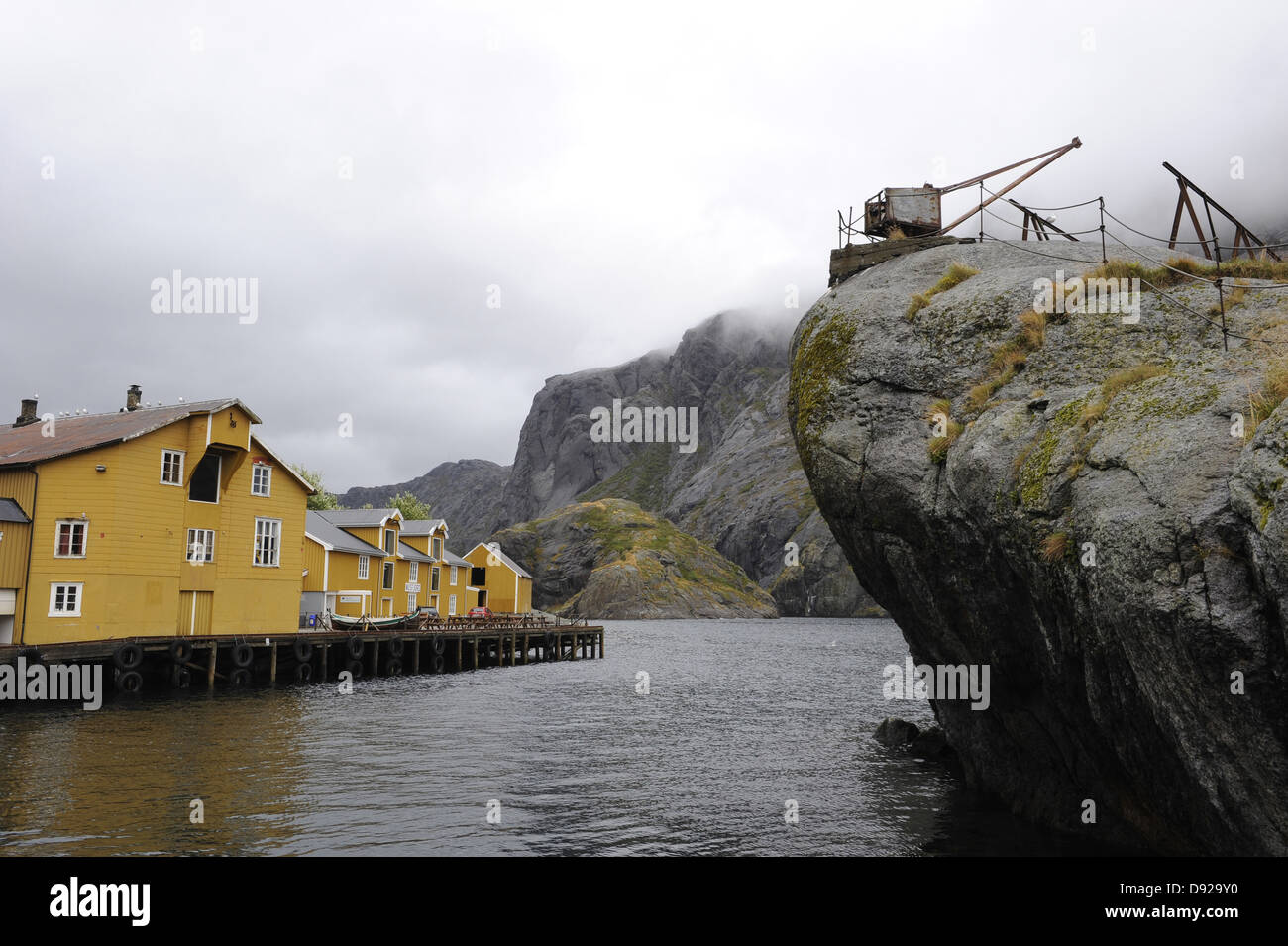 Nusfjord, Lofoten, Nordland, Norwegen Stockfoto