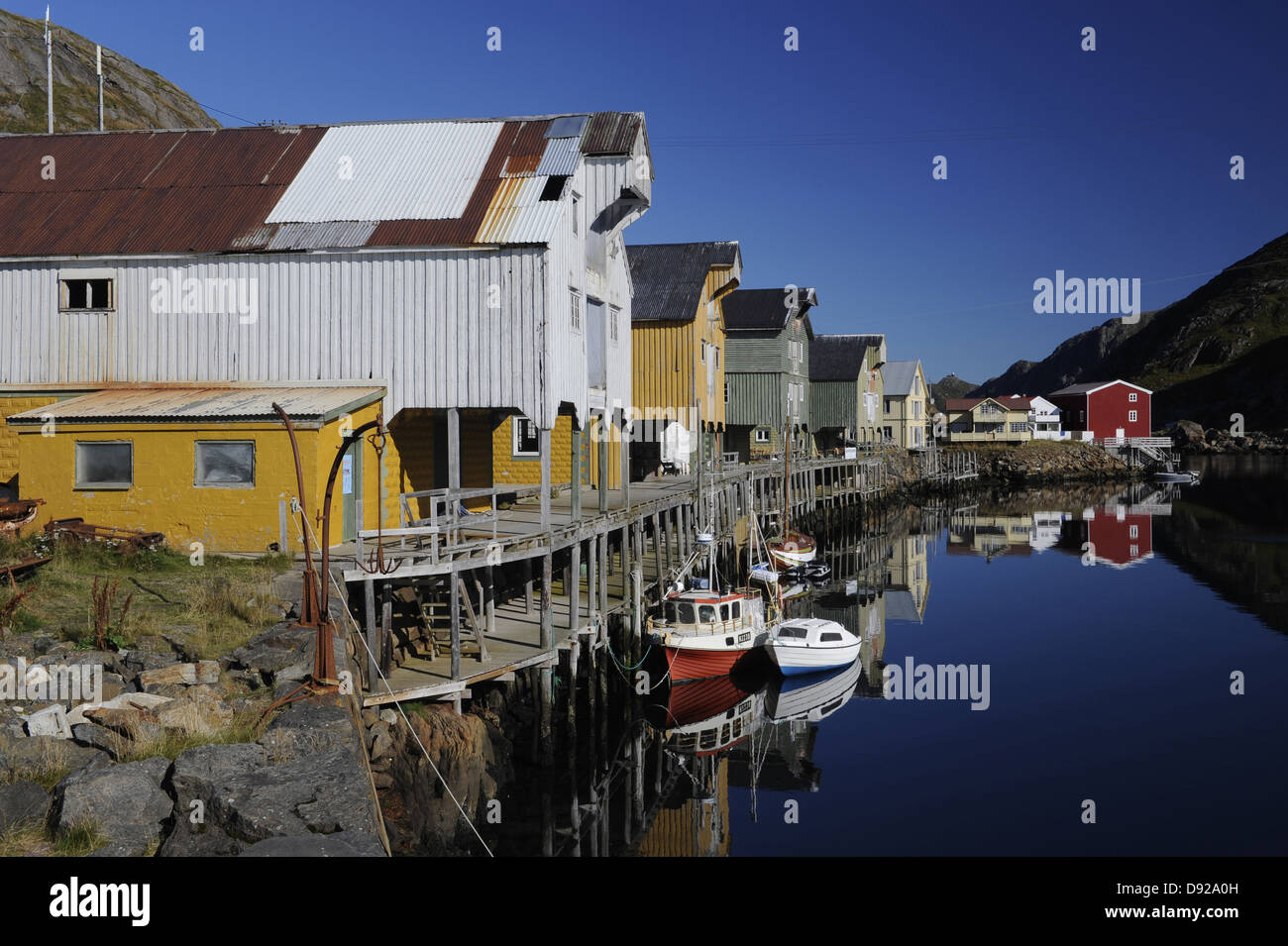 Nyksund, Langøya, Vesterålen, Nordland, Norwegen Stockfoto